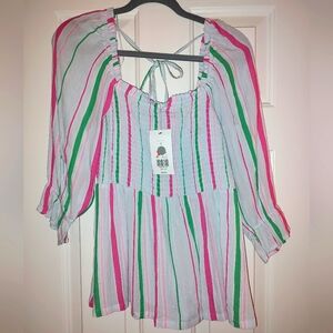 New Crown & Ivy Small Peplum Top